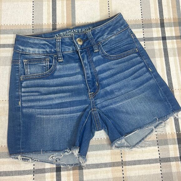 American Eagle High Rise Shortie jean shorts - Picture 1 of 8